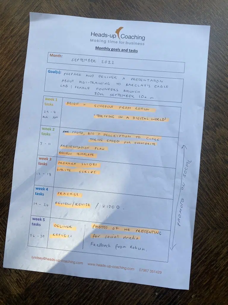 Schedule to prepare presenation