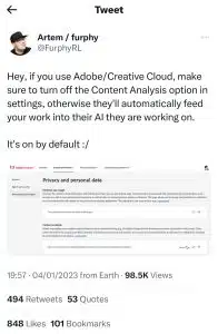 Controversy at Adobe over terms of use - users take to Twitter